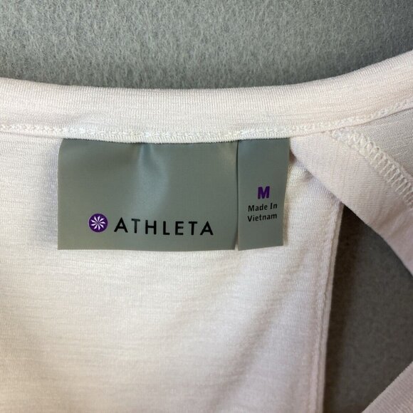Athleta T-shirt Women’s Size Medium Pink Cap Sleeve Open Back Active Tee Yoga - Picture 7 of 11